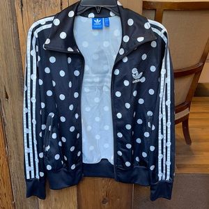 Adidas Polka Dot Zip Up Bomber Style Jacket